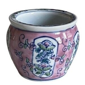 Ben Rickert Mini Planter Pot Small Pink Excellent Floral Hand Painted Ceramic